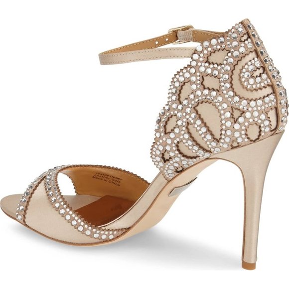 Nude Badgley Mischka Roxy Embellished Pumps Heels - Picture 2 of 8